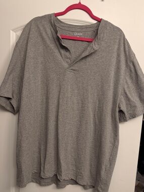Quince Men's Heather Gray Short-Sleeve Henley Polo